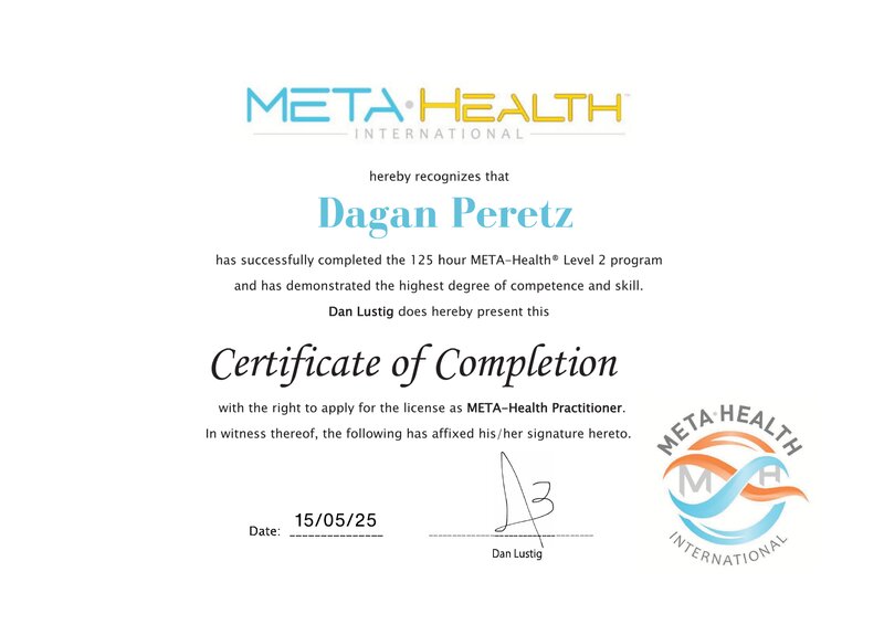 מטפל בתת מודע מוסמך מטעם META-Health